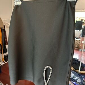 Fashion Nova Black Mini Skirt with Rhinestone Accent